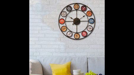 wall, clock, wall clock, living room